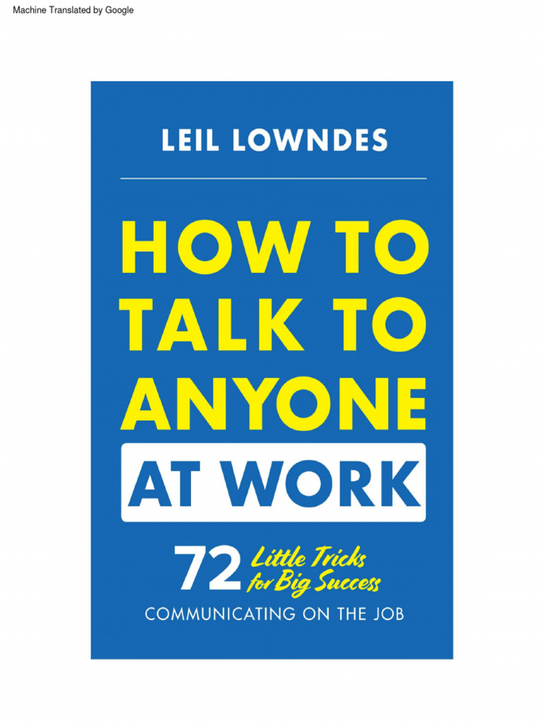 How To Talk To Anyone Leil Lowndes Pdf