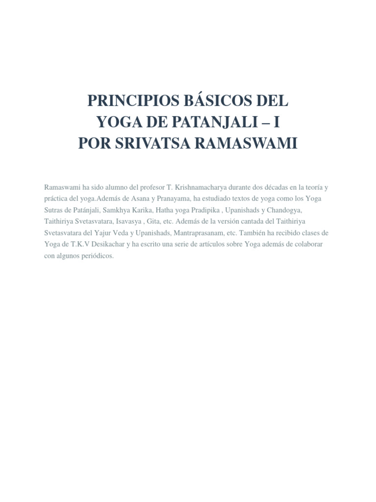 Principios del Yoga de Patanjali | PDF | Yoga | Mente