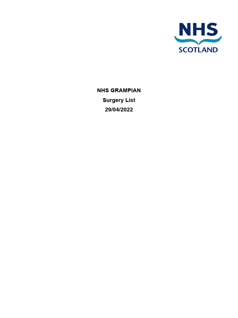 NHS Grampian GP Practices List | PDF | Medicine | Service Industries