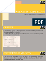 CE 319 - ORIFICES (Steady Flow)