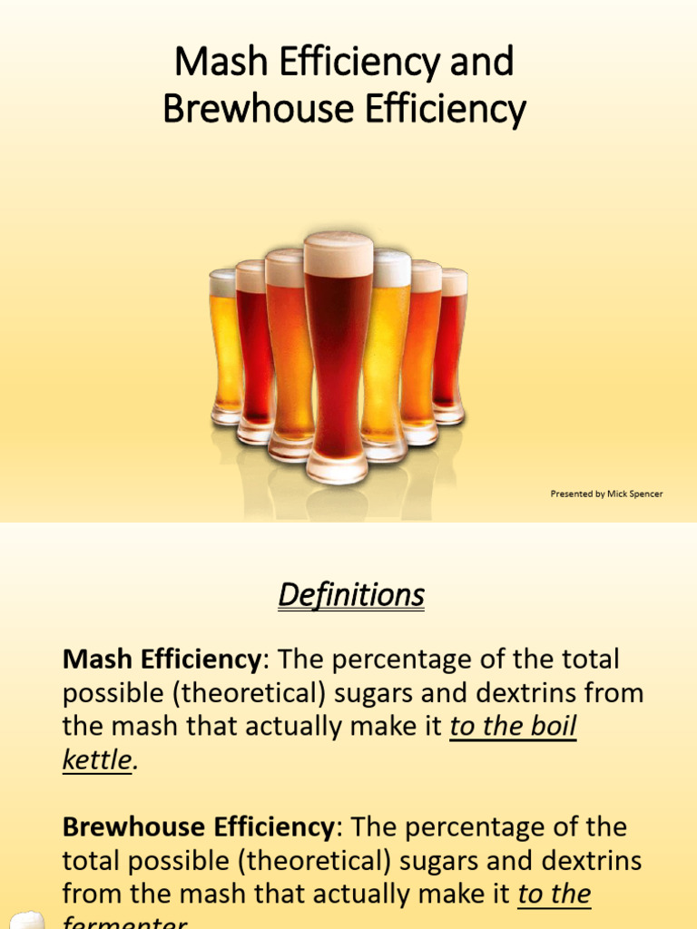 Mash Efficiency and Brewhouse Efficiency Download Free PDF Brewing
