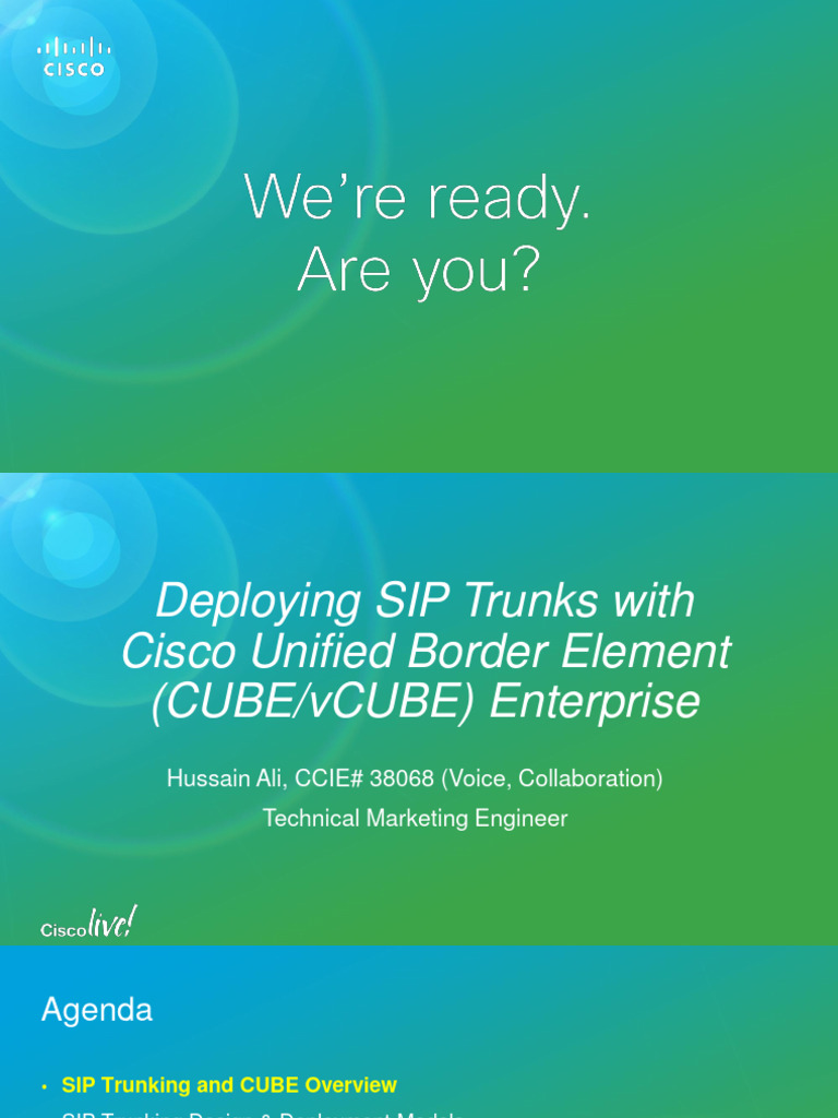 Cisco CUBE SIP Trunk Deployment Guide | PDF | Session Initiation ...