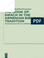 The Book of Sirach in The Armenian Biblical Tradition Yakob Nalean and His Commentary On Sirach by Garegin Hambardzumyan