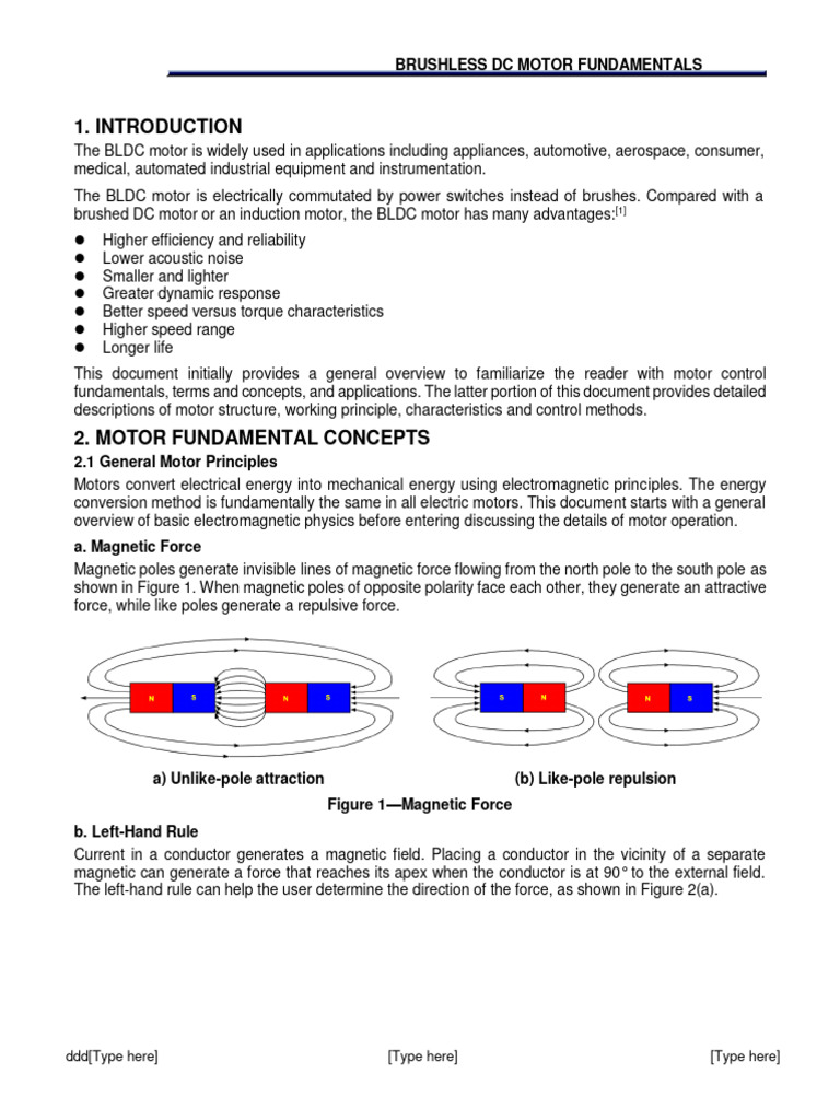 Brushless DC Motor Fundamentals PDF Electric Motor