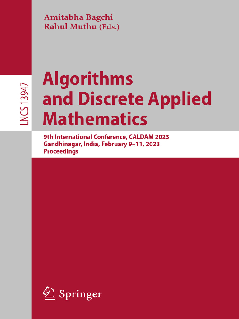 Amitabha bagchi rahul muthu algorithms and discrete applied
