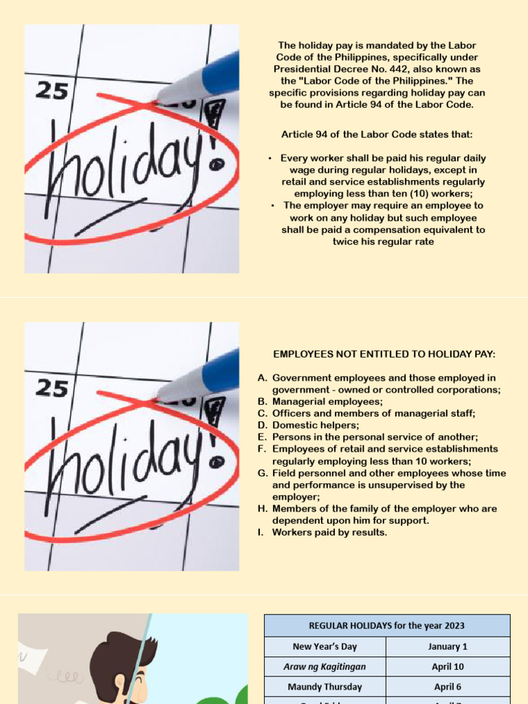 Holiday Pay Presentation Final Pdf Overtime Employment