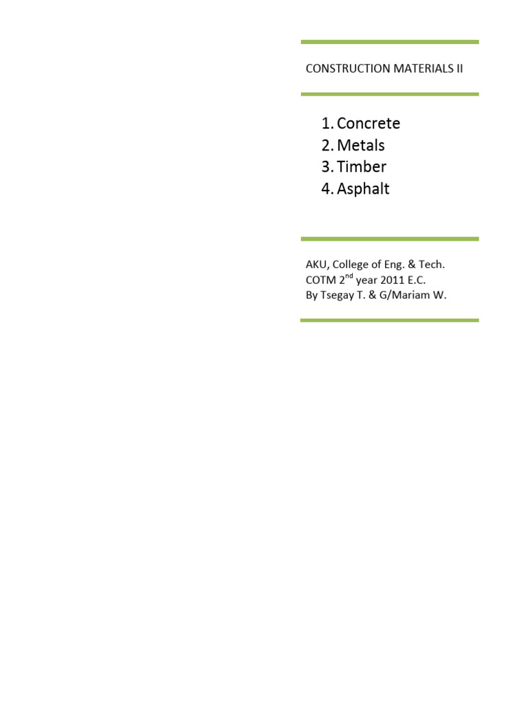 Material Handout | PDF | Concrete | Prestressed Concrete