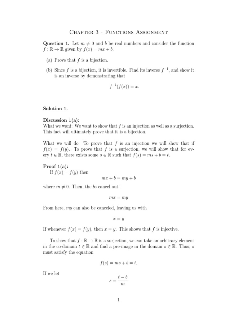 3 Functions Assignment | PDF | Function (Mathematics) | Algebra