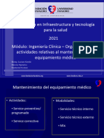 M VI Clase 3 Departamento de Ingeniería Clínica. Organización - Bioing Luciano Gentile PDF