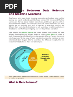 Difference Between Data Science and Machine Learning