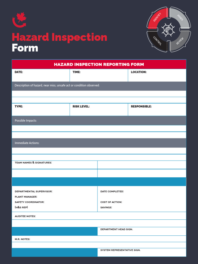 Hazard Inspection Form | PDF | Safety | Occupational Safety And Health