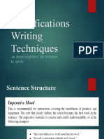 2.2 Specifications Writing Techniques