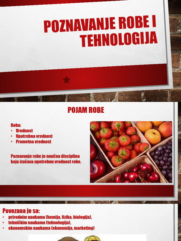 Poznavanje Robe I Tehnologija | PDF