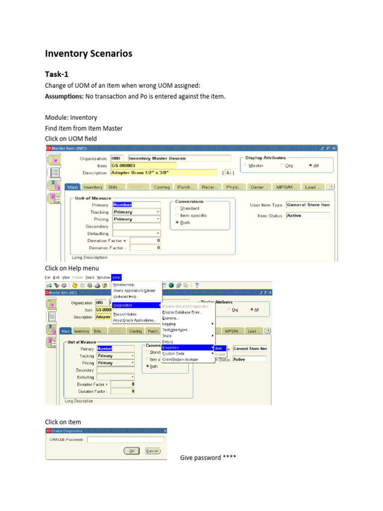 Inventory Scenarios Pdf Inventory Information Technology