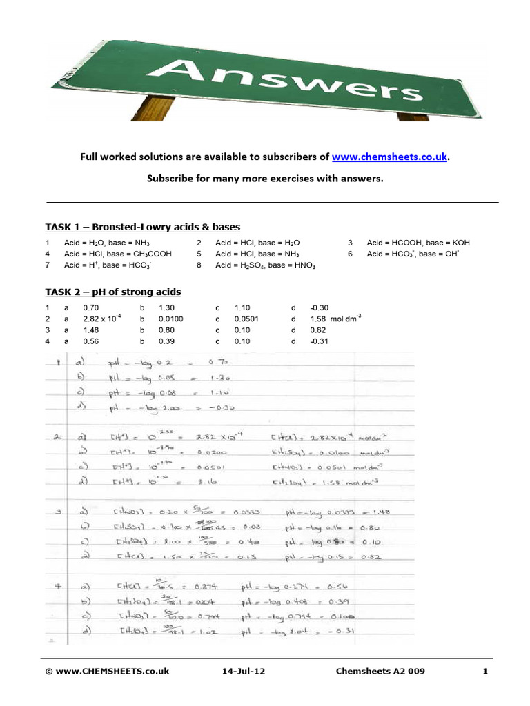 Acids and Bases: A2 Chemsheets Guide | PDF | Ph | Acid