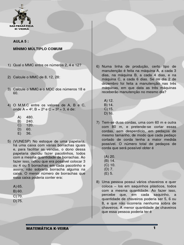 AULA 5 MMC e MDC | PDF