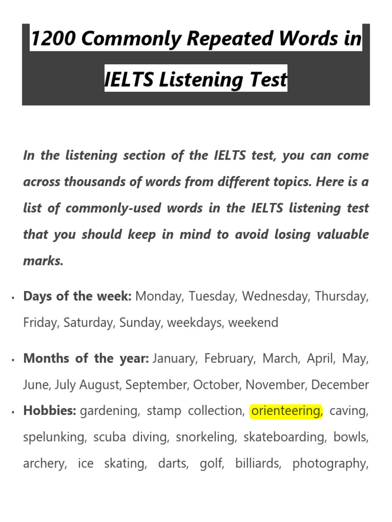 1200 commonly repeated words in ielts listening test pdf coal