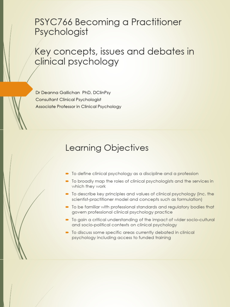 Key Concepts, Issues and Debates in CP - 2023 PSYC766 | PDF | Clinical ...