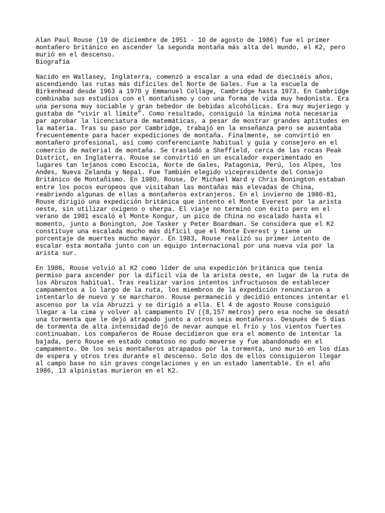 Alan Rouse | PDF | Recreación al aire libre | Viaje de aventura