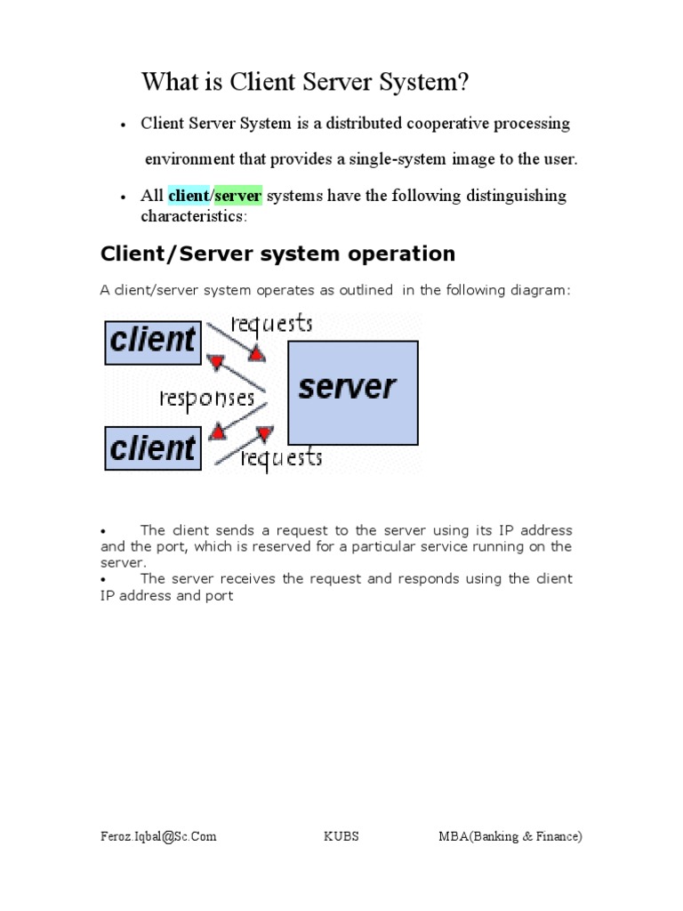 Client Server V. | PDF | Client–Server Model | Server (Computing)