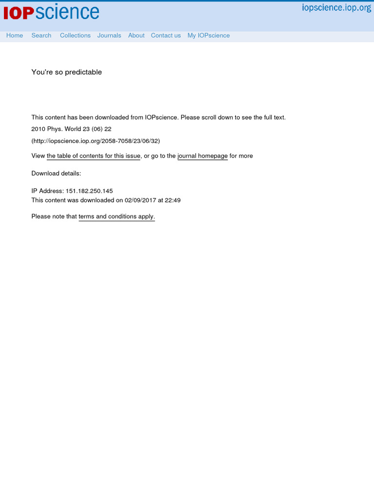 You'Re So Predictable | PDF | Albert Einstein | Power Law