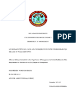 A Research Paper Submitted To The Department of Management in Partial Fulfillment of The Requirement For Bachelor of Art (BA) Degree in Management