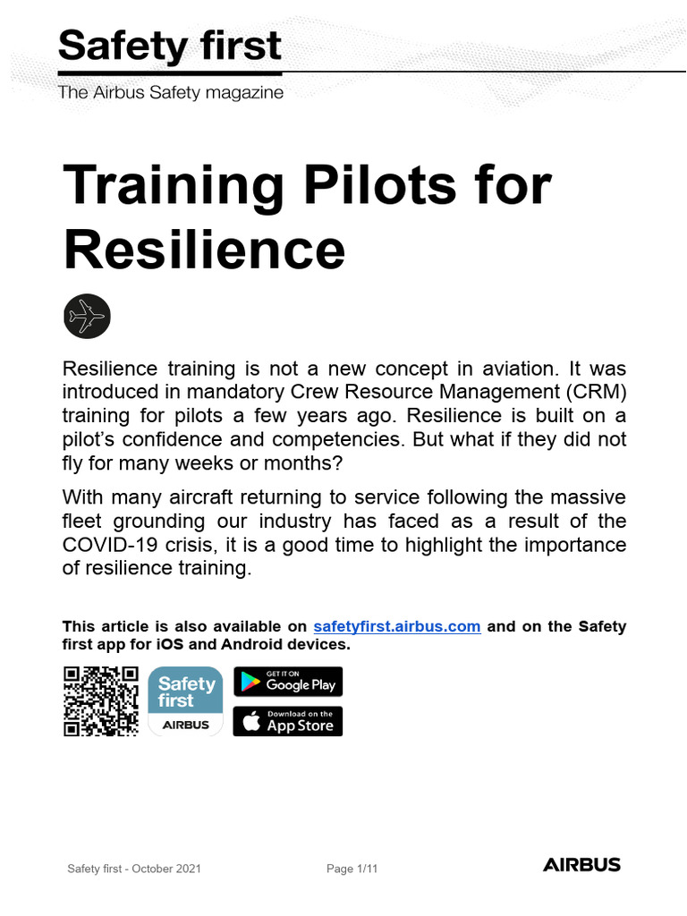 Training Pilots For Resilience Pdf Psychological Resilience Aircraft