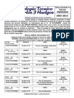 Fecha de Evaluaciones Stercer Peiriodo # 3 Ciclo 3 2023 Okey