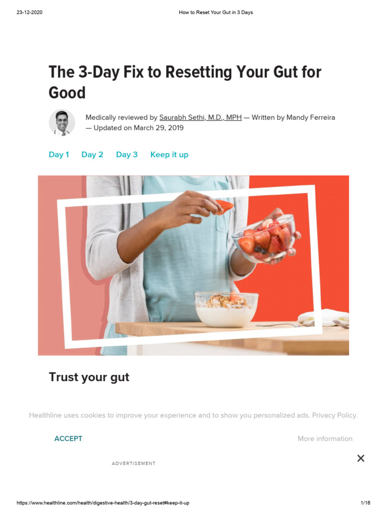 How To Reset Your Gut in 3 Days | PDF | Sugar Substitute | Dietary Fiber