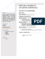 Jhulisa Mariley Eugenio Espinoza: Técnica en Enfermería