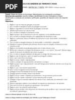 Matriz do 1º Teste de Sociologia 2011-2012