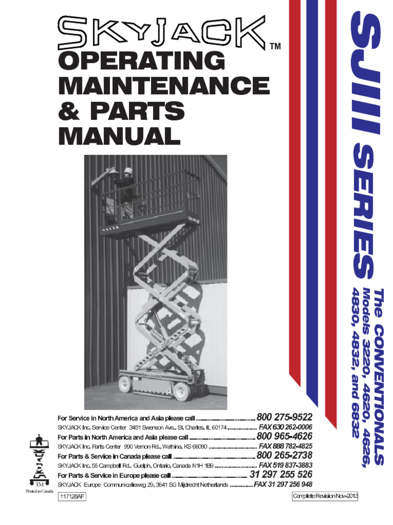 Manual de Partes y Servicio Skyjack SJ4832 | PDF