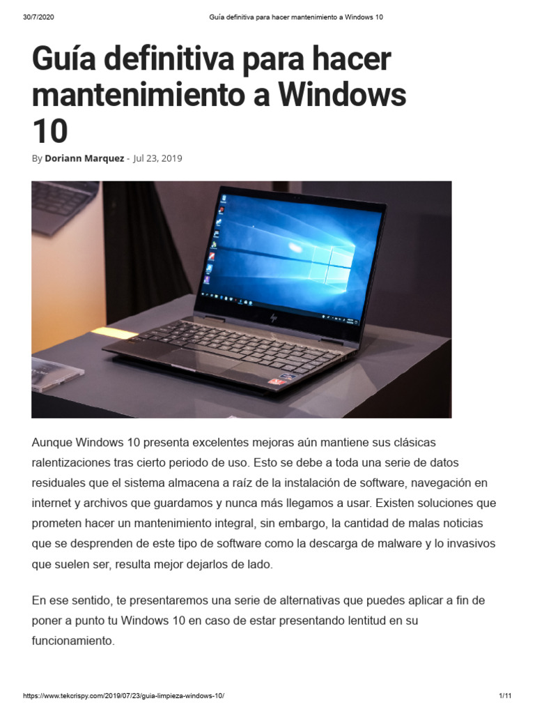 Mantenimiento efectivo de Windows 10 | PDF | Windows 10 | Archivo de ...