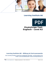 Einstufungstest Englisch A2 WWW - Learninginstitute.ch