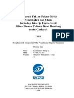 Pengaruh Entrepreneurial Competencies, Organizational Behavior, Dan Competitive Scope Terhadap Kinerja Usaha Kecil Mitra Binaan Telkom Datel Bandung