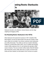 1.1 Our Roasting Roots - Starbucks in The 1970s - 1.1 Our Roasting Roots - Starbucks in The 1970s - CA300RB Courseware - SGA Asia Pacific