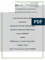 Analisis Obligaciones y Contratos Mercantiles - Elda Mejia