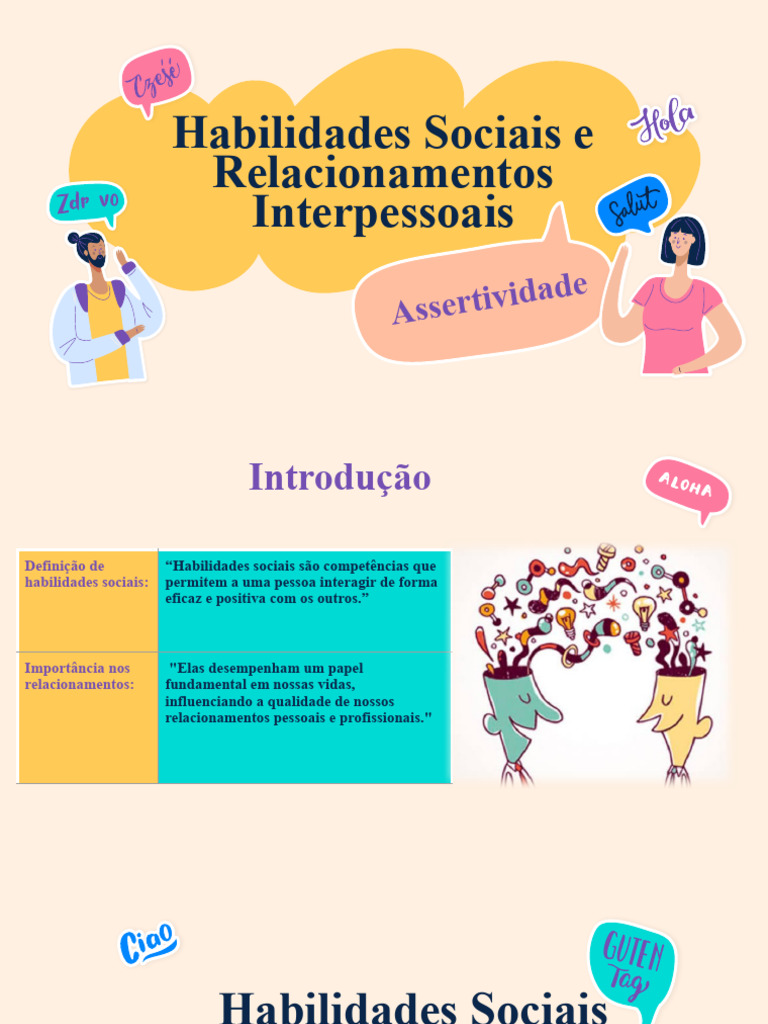 Habilidades Sociais e Relacionamentos Interpessoais | PDF | Comunicação ...
