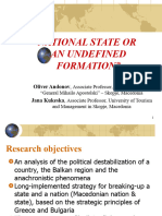 National State or An Undefined Formation?: Oliver Andonov, Jana Kukeska