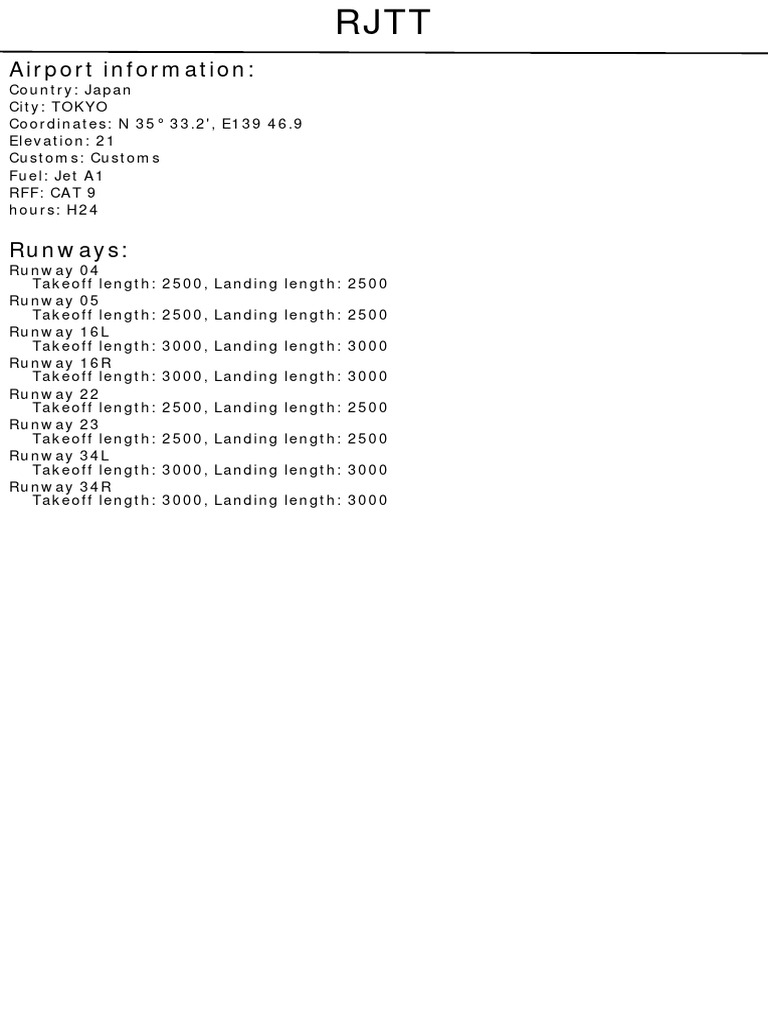 RJTT | PDF | Runway | Takeoff
