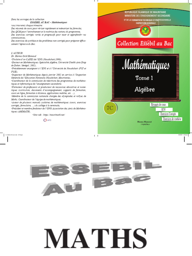 7C Essebil Au Bac - Math Tome 1 | PDF | Matrice (Mathématiques ...