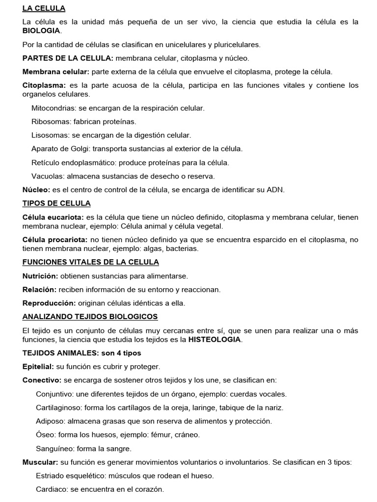 Estructura y Funciones de la Célula | PDF | Citoplasma | Biología Celular)