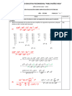 Solución Evaluación Potenciación Decimos 2023