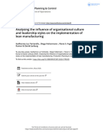 Analysing The Influence of Organisational Culture and Leadership Styles On The Implementation of Lean Manufacturing