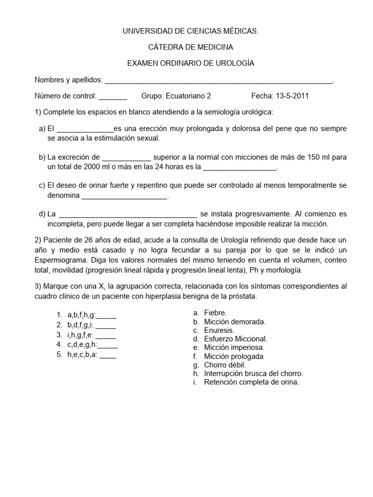 Examen ordinario de urolog a grupo ecuatoriano 2 13 5 2011 pdf