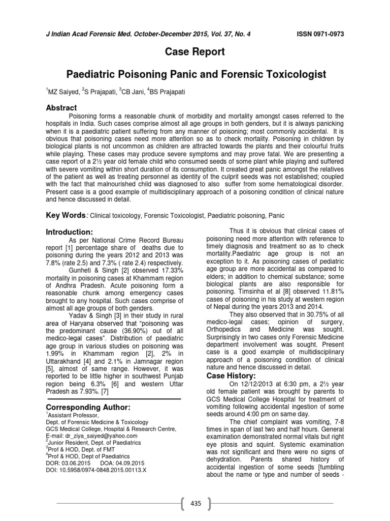 Jatropha Poisoning in Children: Case Study | PDF | White Blood Cell ...