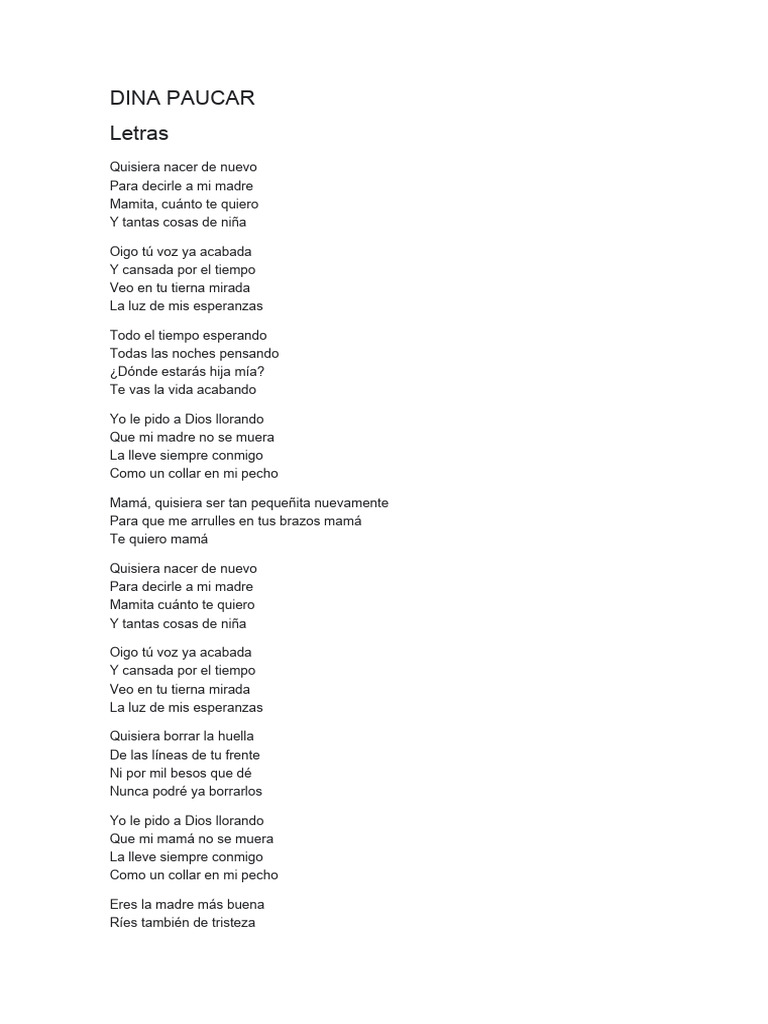 Cancion Dia De La Madre Pdf Arte