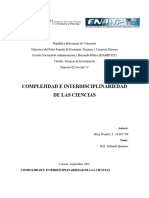 Complejidad e Interdisciplinariedad de Las Ciencias