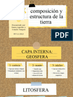 Composición y Estructura de La Tierra: Presentado Por Sonia Aguilar y Camila Tangoa 05/12/2023