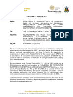 CIRCULAR No. 015 - 2023... INCUMPLIMIENTO DE CIERRE DE CONTRATOS